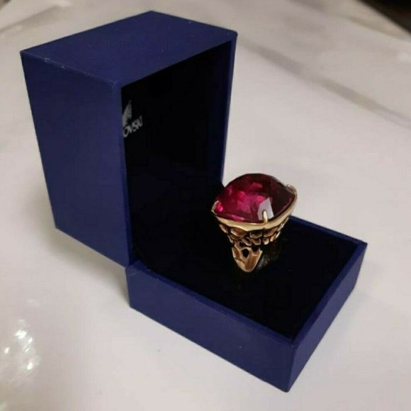 Swarovski Large Red Champagne Ring - Picture 2 of 3